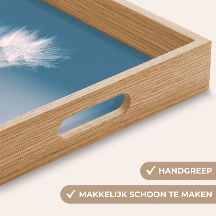 Paardenbloempluisje - Blauw - Lucht Dienblad Rechthoek middel -USP_HandgreepNL