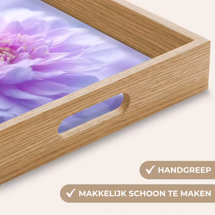 Paars - Dahlia - Dromerig Dienblad Rechthoek middel -USP_HandgreepNL