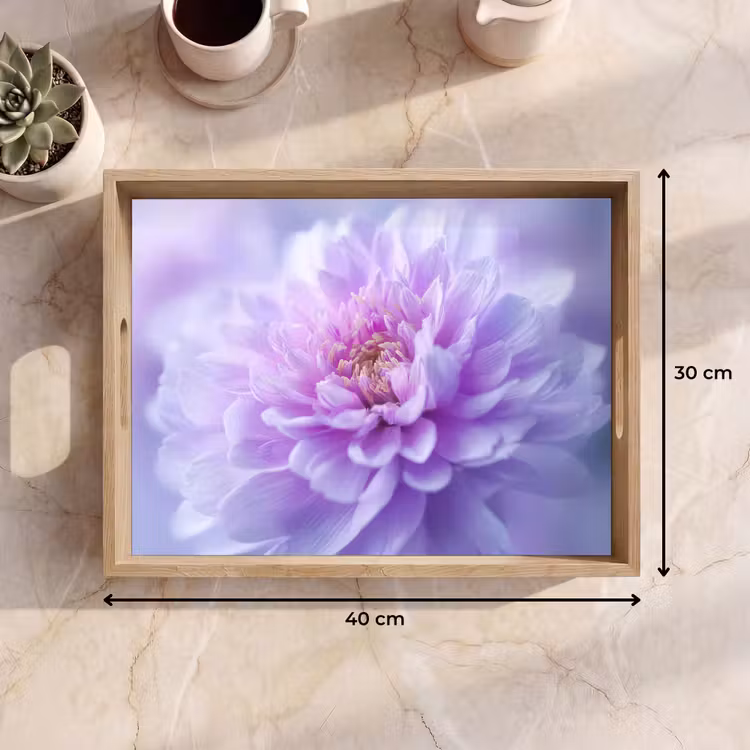 Paars - Dahlia - Dromerig Dienblad Rechthoek middel -USP_Formaat