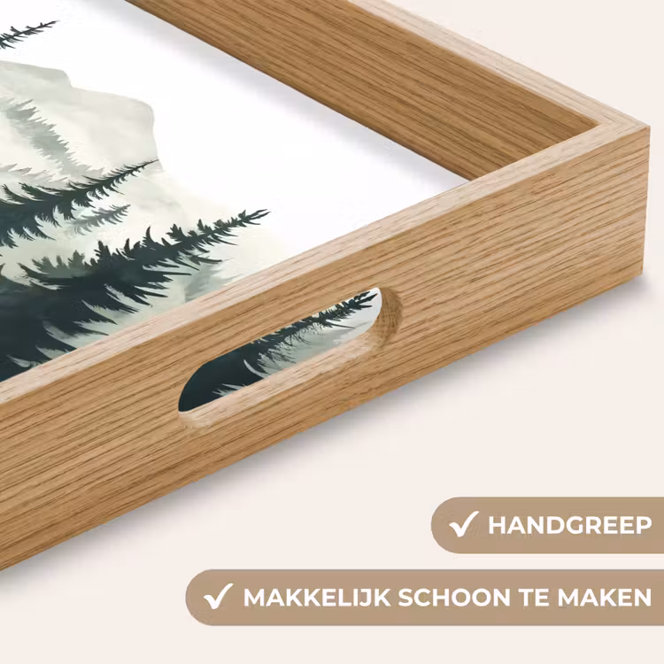 Pad - Bomen - Bos - Illustratie Dienblad Rechthoek middel -USP_HandgreepNL