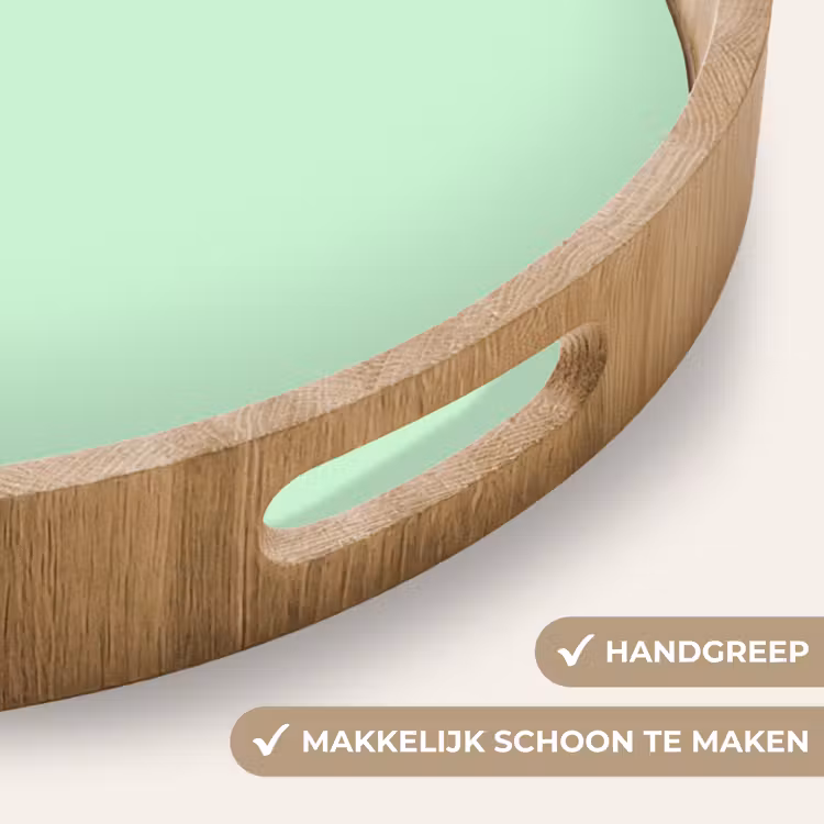 Pale - Mint - Groen Dienblad Rond middel 914 -USP_HandgreepNL