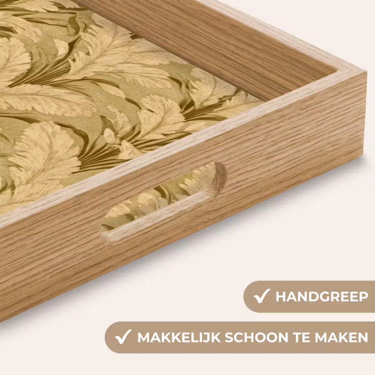 Palmbladeren - Klassiek - Groen Dienblad Rechthoek middel 911 -USP_HandgreepNL