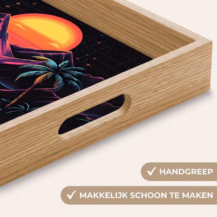Palmbomen - Neonbergen - Sterrenhemel - Zon Dienblad Rechthoek middel -USP_HandgreepNL