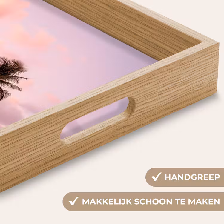 Palmbomen - Paars - Wolken - Lucht Dienblad Rechthoek middel -USP_HandgreepNL