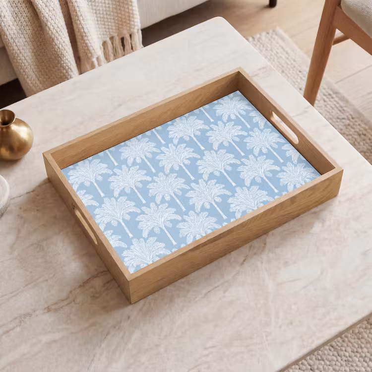 Palmboom - Modern - Blauw Dienblad Rechthoek middel 911 -sfeer1