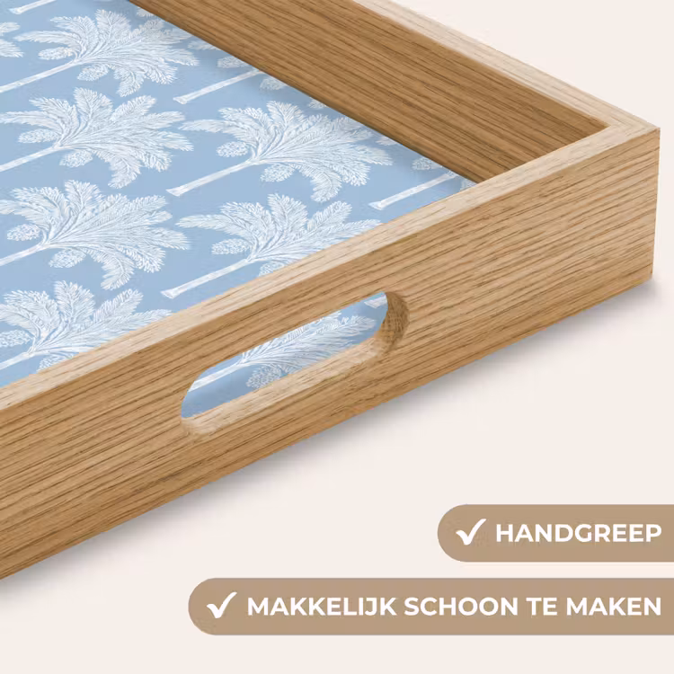 Palmboom - Modern - Blauw Dienblad Rechthoek middel 911 -USP_HandgreepNL