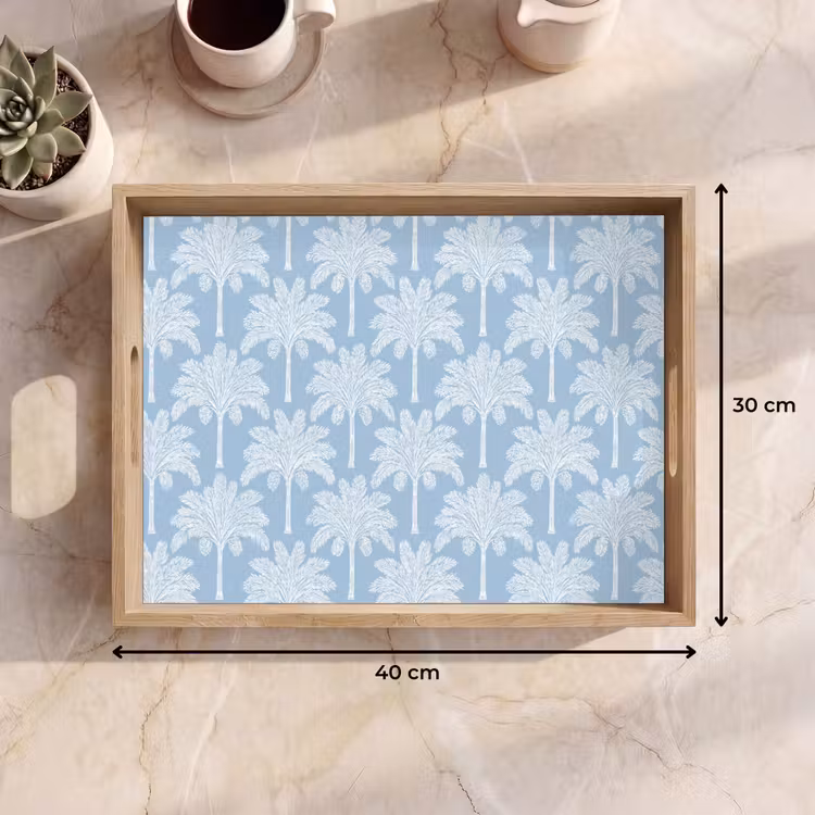 Palmboom - Modern - Blauw Dienblad Rechthoek middel 911 -USP_Formaat