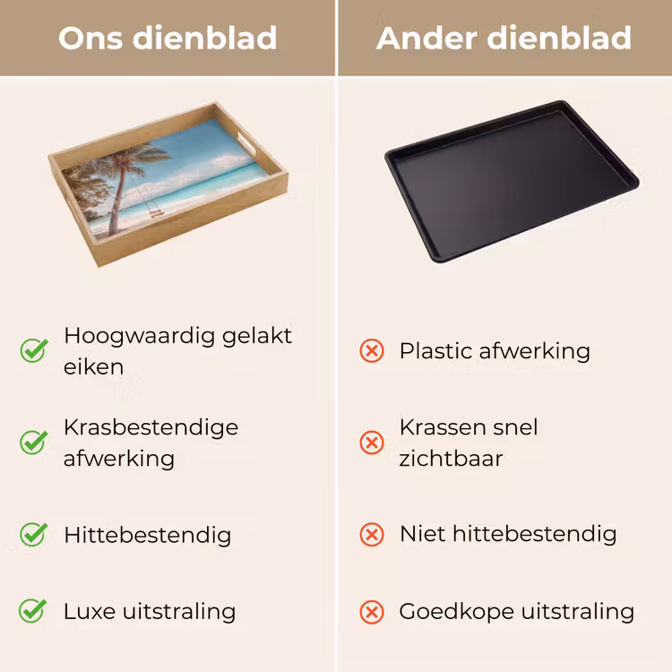 Palmboom - Schommel - Strand - Lucht Dienblad Rechthoek middel -USP_VergelijkingNL
