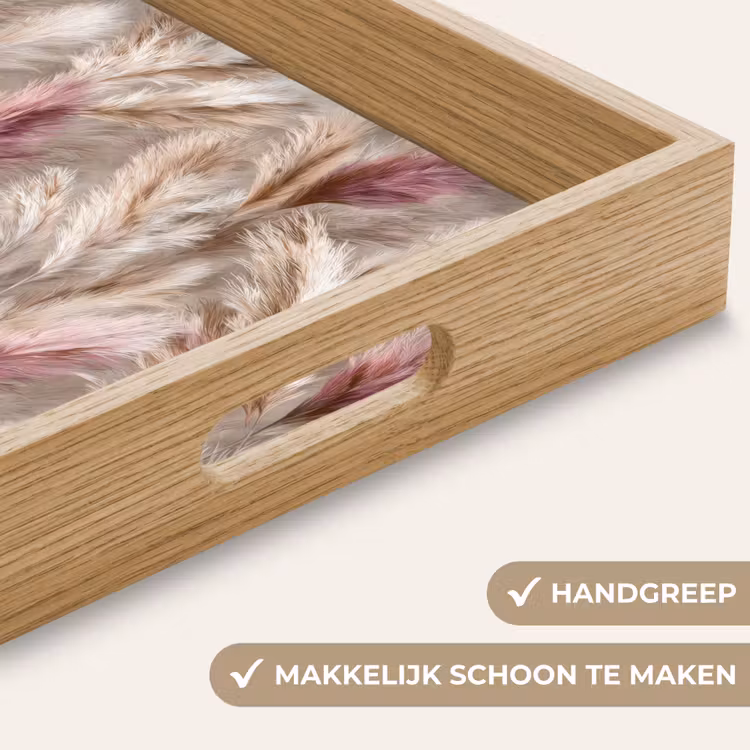 Pampasgras - Pluizig - Kleurrijk Dienblad Rechthoek middel 911 -USP_HandgreepNL