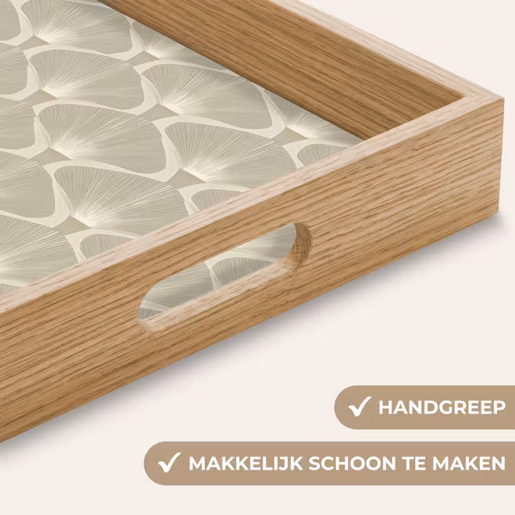 Paneel - Ginkgo - Zand Dienblad Rechthoek middel 911 -USP_HandgreepNL