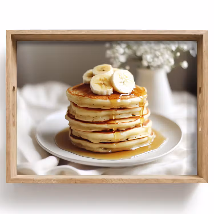 Pannenkoeken - Banaan - Siroop - Wit - Beige Dienblad Rechthoek middel -z3d_shopping