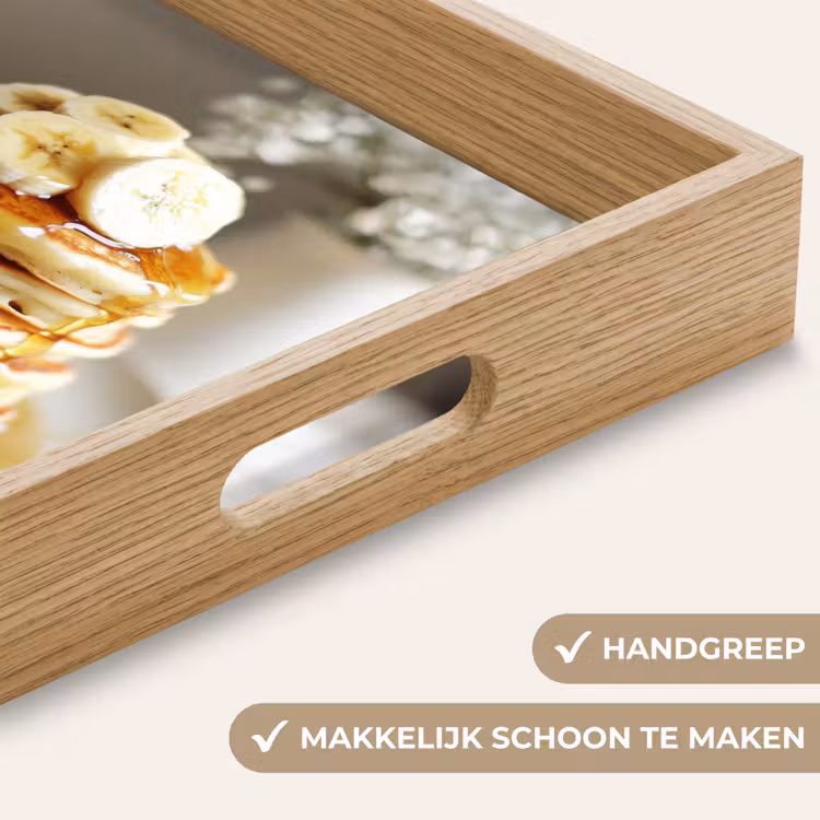 Pannenkoeken - Banaan - Siroop - Wit - Beige Dienblad Rechthoek middel -USP_HandgreepNL