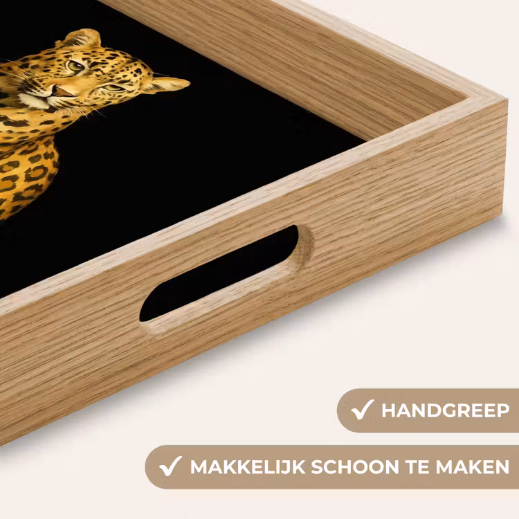 Panter - Realistisch - Bruin Dienblad Rechthoek middel -USP_HandgreepNL