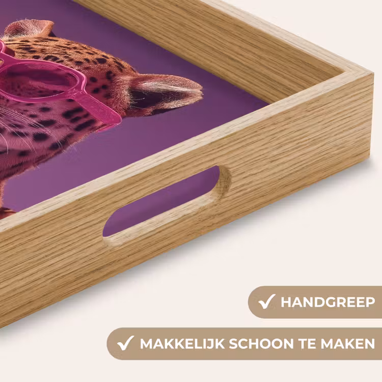 Panter - Zonnebril - Kauwgombel - Roze Dienblad Rechthoek middel -USP_HandgreepNL
