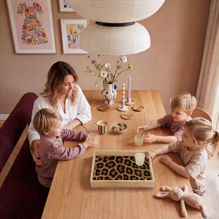 Pantervacht - Realistisch - Bruin Dienblad Rechthoek middel -sfeer4