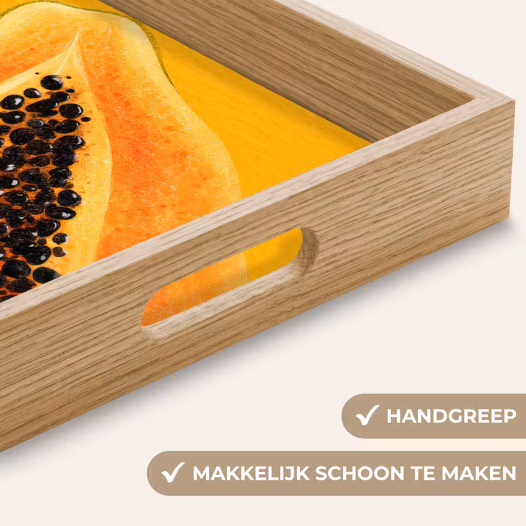 Papaja - Oranje - Topisch Dienblad Rechthoek middel -USP_HandgreepNL