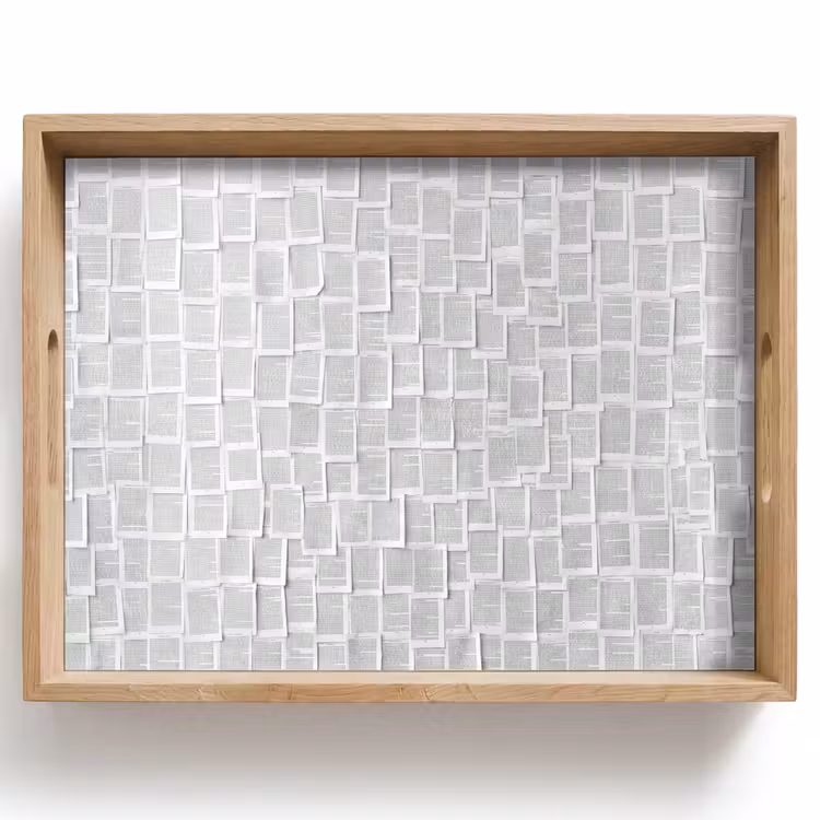 Papier - Overlappend - Textuur - Modern - Wit Dienblad Rechthoek middel -z3d_shopping