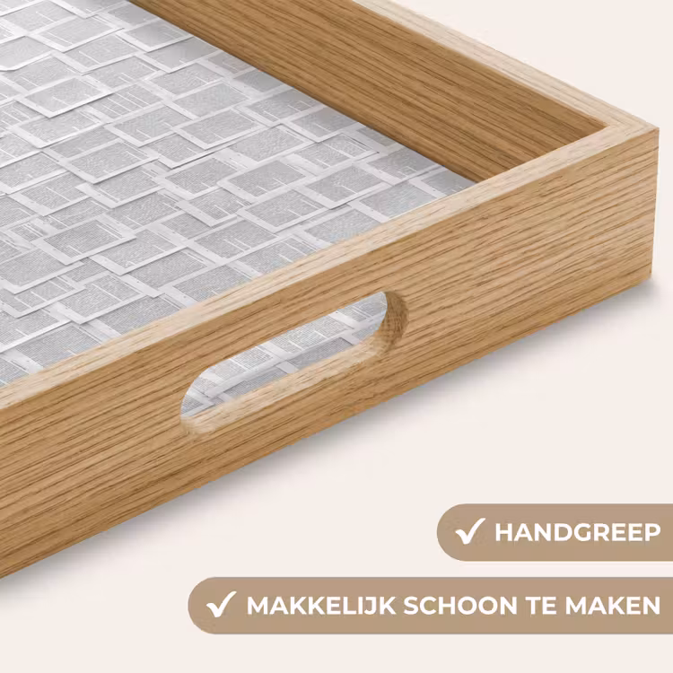 Papier - Overlappend - Textuur - Modern - Wit Dienblad Rechthoek middel -USP_HandgreepNL
