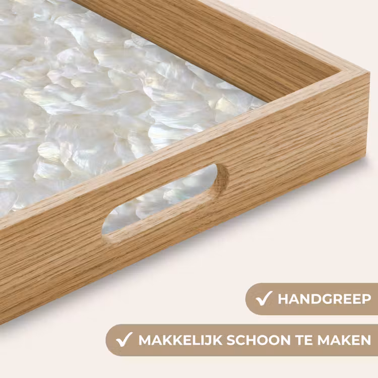 Parelmoerglans - Wit - Schelp Dienblad Rechthoek middel 911 -USP_HandgreepNL