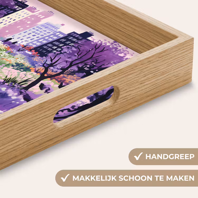 Park - Bomen - Bloemen - Gebouwen Dienblad Rechthoek middel -USP_HandgreepNL