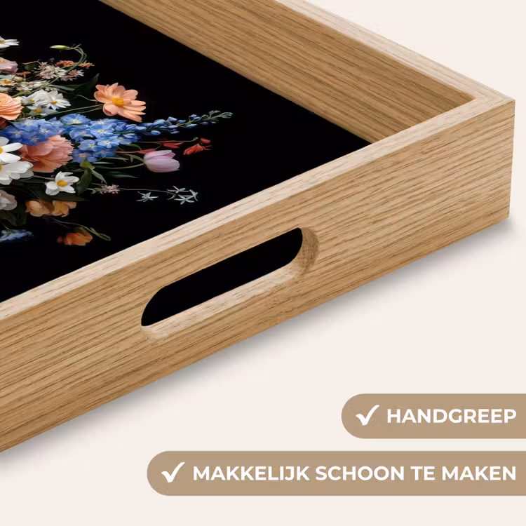 Pastel - Bloemen - Glazen - Vaas Dienblad Rechthoek middel -USP_HandgreepNL
