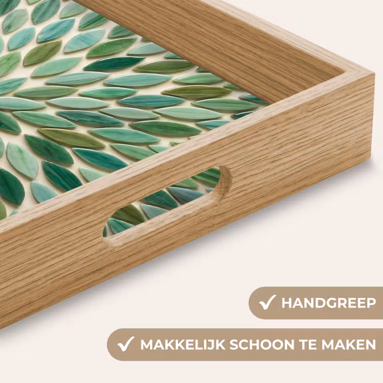 Patroon - Blad - Groen - Abstract Dienblad Rechthoek middel -USP_HandgreepNL