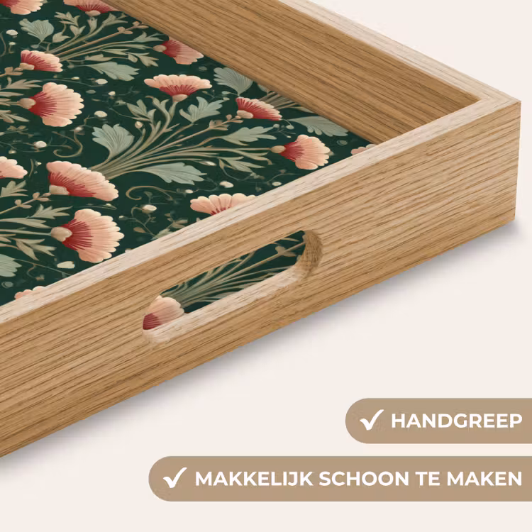 Patroon - Botanisch - Kleurrijk Dienblad Rechthoek middel 911 -USP_HandgreepNL