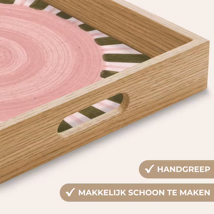 Patroon - Cirkel - Stralen - Abstract - Roze Dienblad Rechthoek middel -USP_HandgreepNL