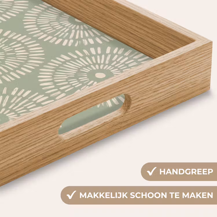 Patroon - Cirkels - Abstract - Modern - Groen Dienblad Rechthoek middel -USP_HandgreepNL