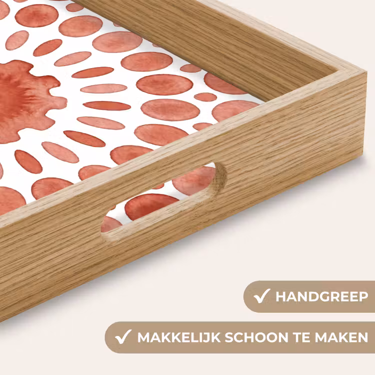 Patroon - Cirkels - Abstract - Modern - Rood Dienblad Rechthoek middel -USP_HandgreepNL