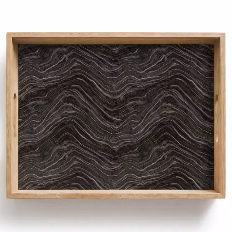 Patroon - Contrast - Antraciet Dienblad Rechthoek middel 911 -z3d_shopping