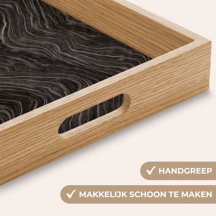 Patroon - Contrast - Antraciet Dienblad Rechthoek middel 911 -USP_HandgreepNL