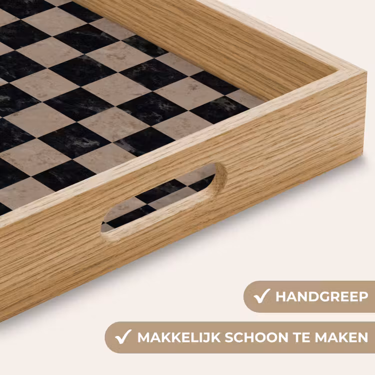 Patroon - Dambord - Marmer Dienblad Rechthoek middel 911 -USP_HandgreepNL