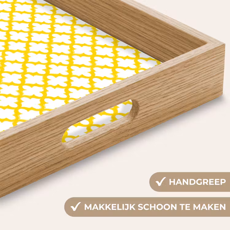 Patroon - Geometrisch - Klassiek - Geel Dienblad Rechthoek middel 911 -USP_HandgreepNL