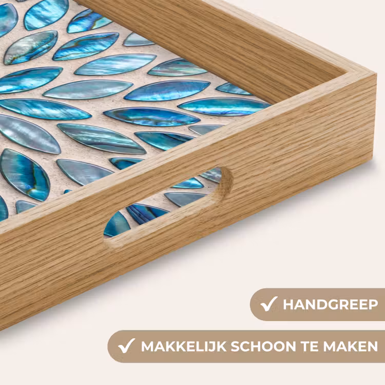Patroon - Glans - Abstract - Blauw - Decoratie Dienblad Rechthoek middel -USP_HandgreepNL