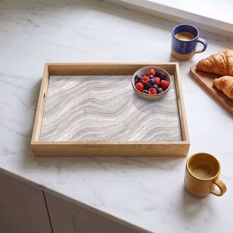 Patroon - Helder - Wit - Grijs Dienblad Rechthoek middel 911 -sfeer2