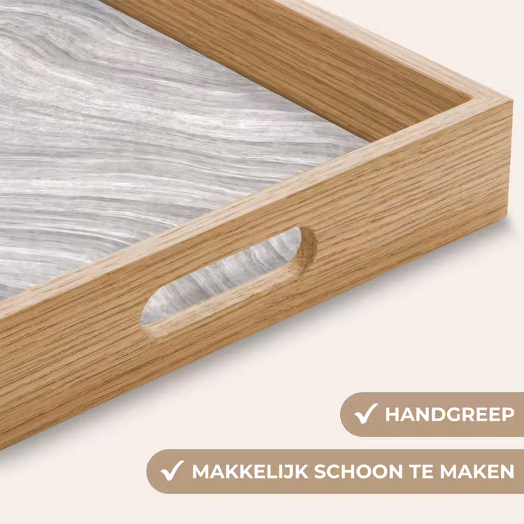 Patroon - Helder - Wit - Grijs Dienblad Rechthoek middel 911 -USP_HandgreepNL