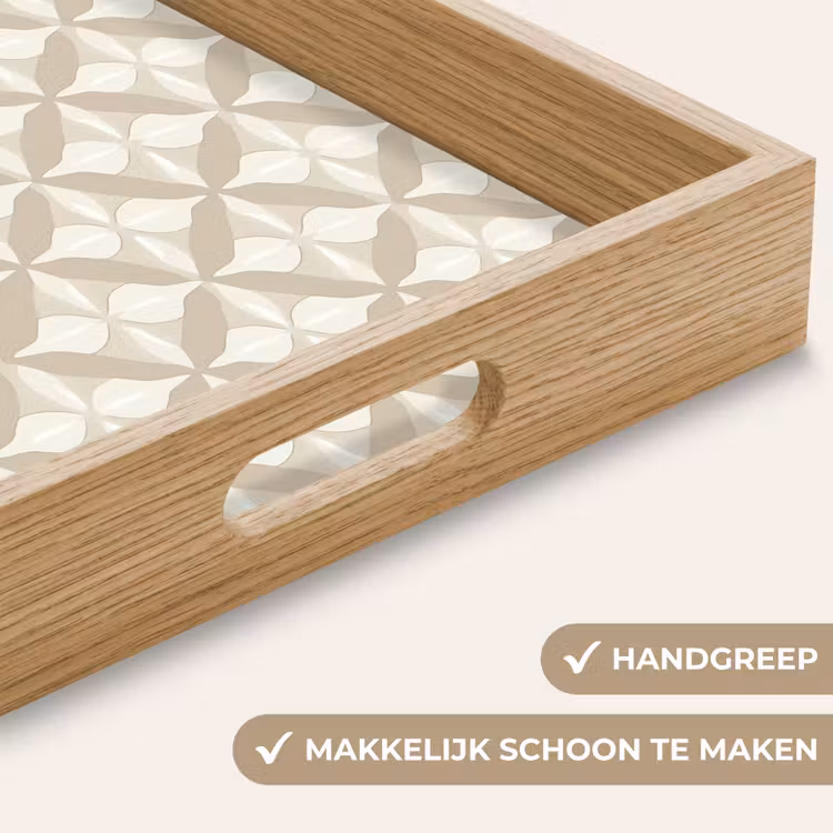 Patroon - Klassiek - Beige Dienblad Rechthoek middel 911 -USP_HandgreepNL
