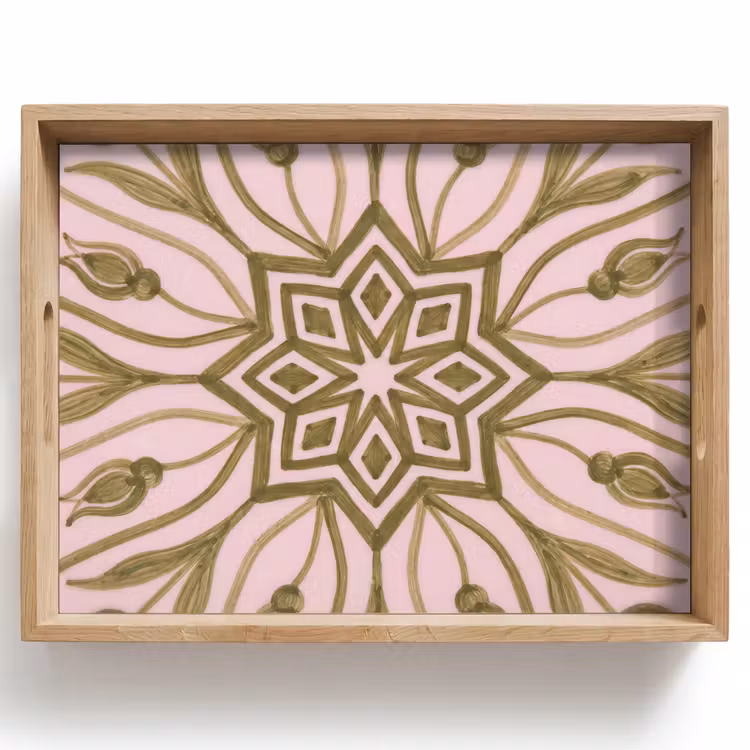 Patroon - Mandala - Decoratie - Abstract - Groen Dienblad Rechthoek middel -z3d_shopping