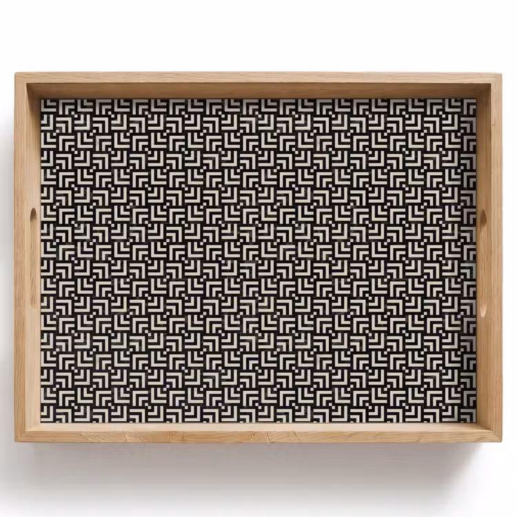 Patroon - Marmer - Zwart Dienblad Rechthoek middel 911 -z3d_shopping