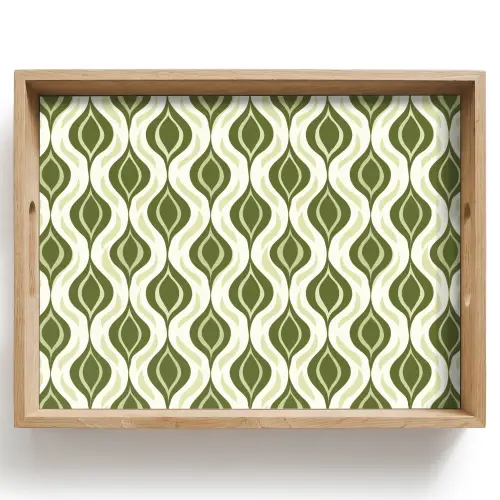 Patroon - Retro - Groen Dienblad Rechthoek middel 911 -z3d_shopping