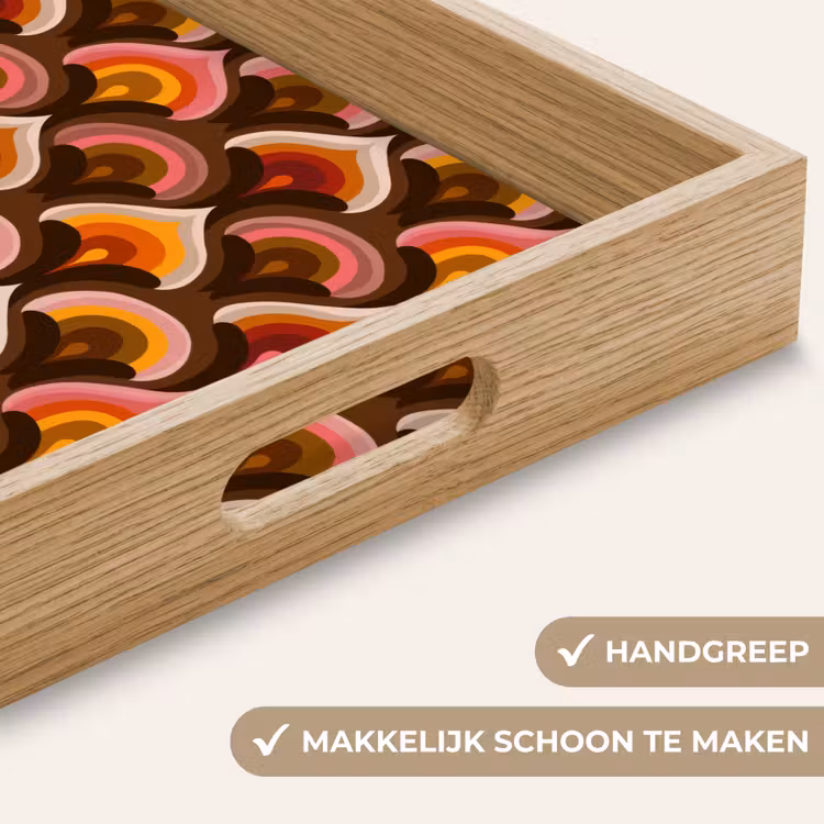 Patroon - Retro - Kleurrijk Dienblad Rechthoek middel 911 -USP_HandgreepNL