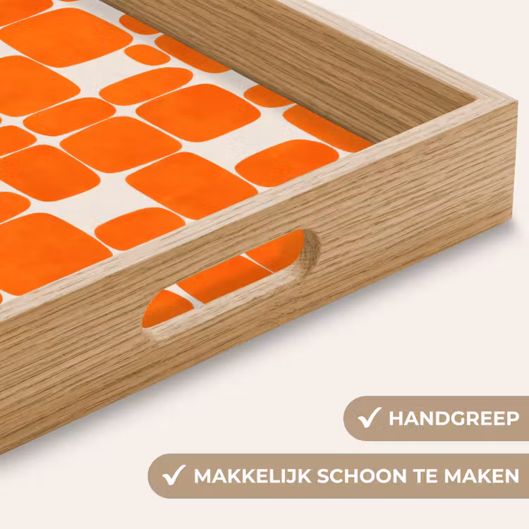 Patroon - Retro - Oranje Dienblad Rechthoek middel 911 -USP_HandgreepNL