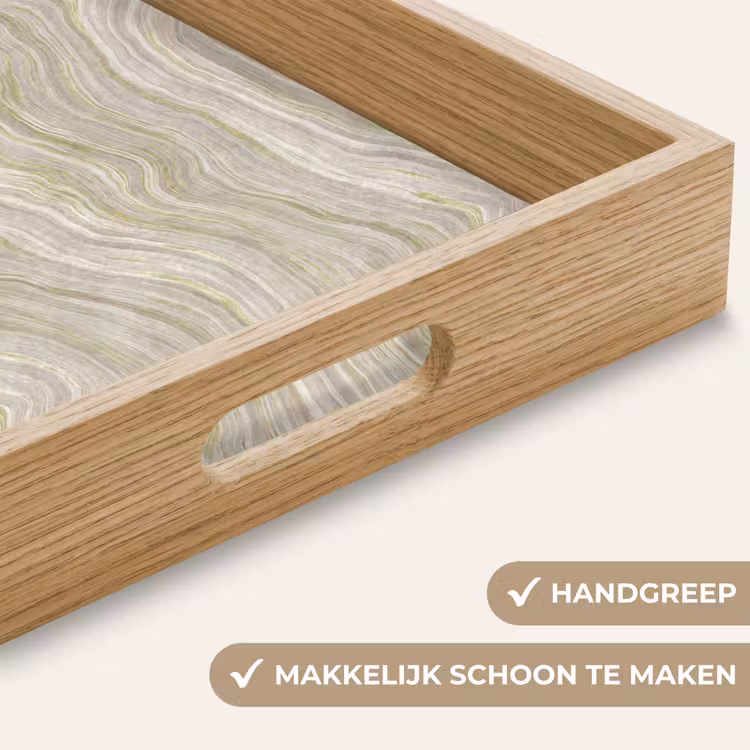 Patroon - Sereen - Groen Dienblad Rechthoek middel 911 -USP_HandgreepNL