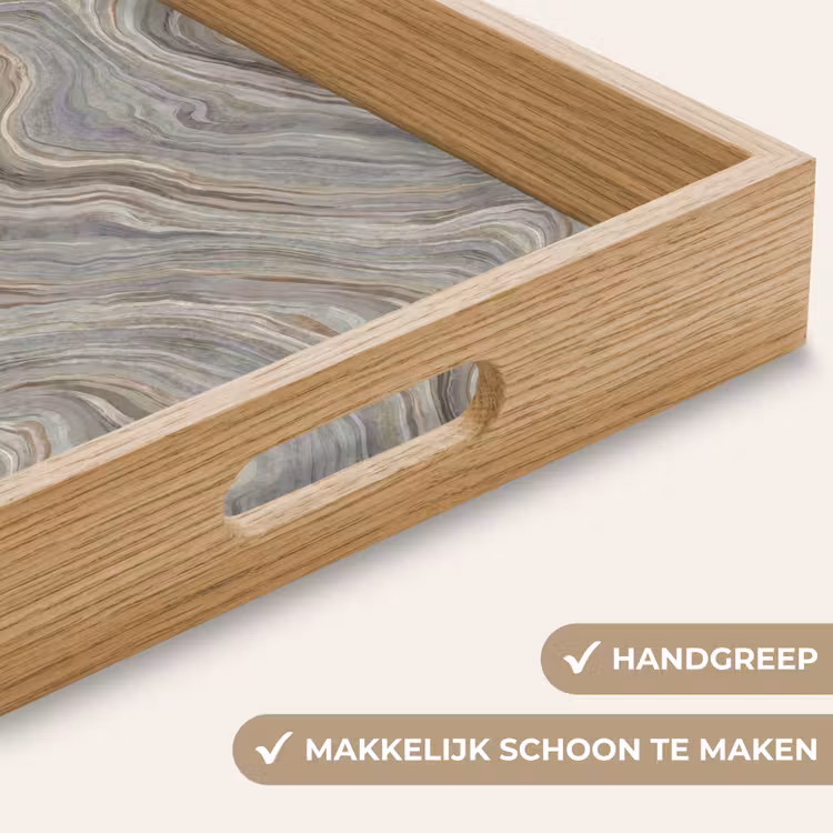 Patroon - Sereen - Paars - Groen Dienblad Rechthoek middel 911 -USP_HandgreepNL