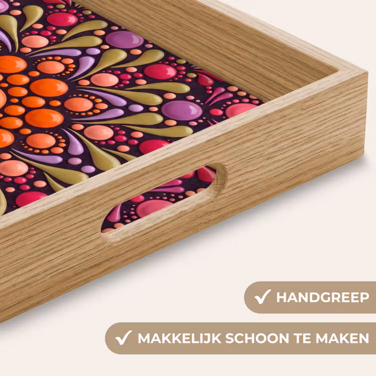 Patroon - Stippen - Abstract - Modern - Kleurrijk Dienblad Rechthoek middel -USP_HandgreepNL