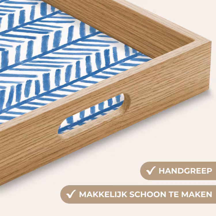 Patroon - Streep - Blauw Dienblad Rechthoek middel 911 -USP_HandgreepNL