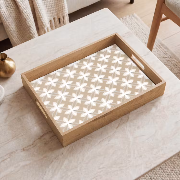 Patroon - Symmetrisch - Beige Dienblad Rechthoek middel 911 -sfeer1