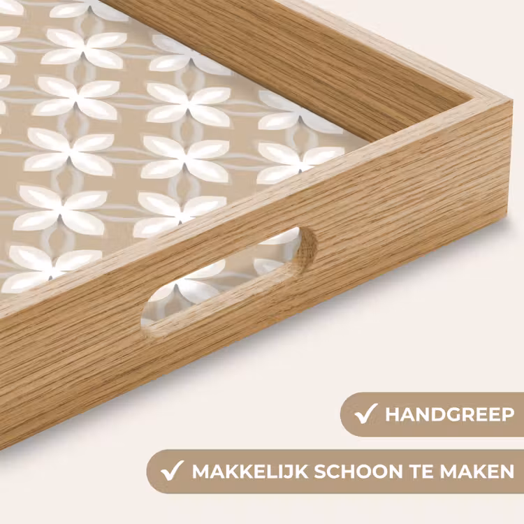 Patroon - Symmetrisch - Beige Dienblad Rechthoek middel 911 -USP_HandgreepNL