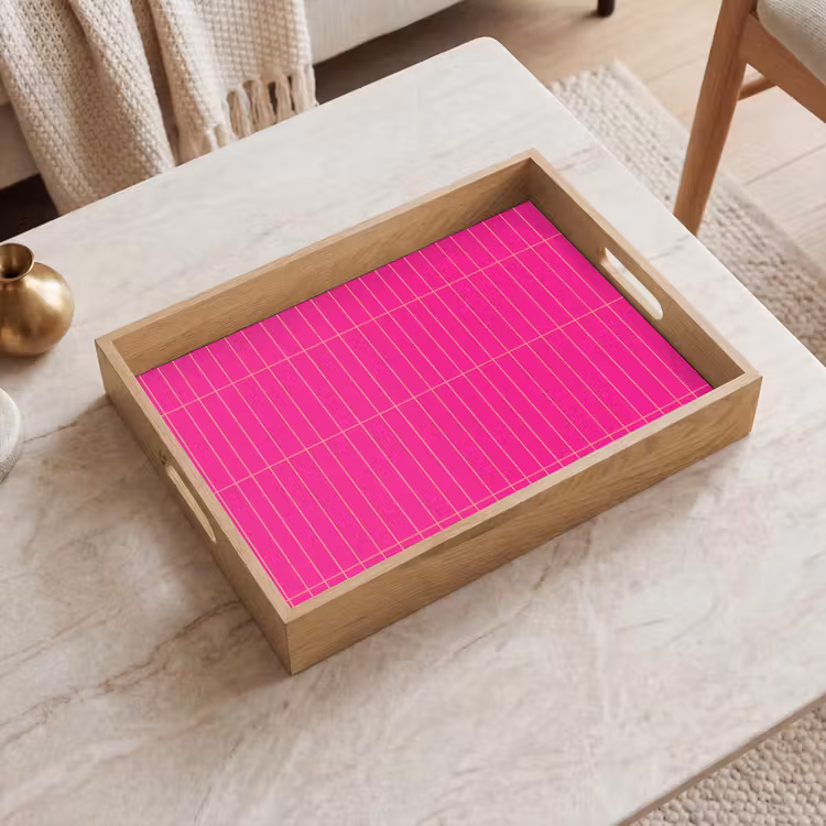 Patroon - Tegel - Magenta - Roze Dienblad Rechthoek middel 911 -sfeer1